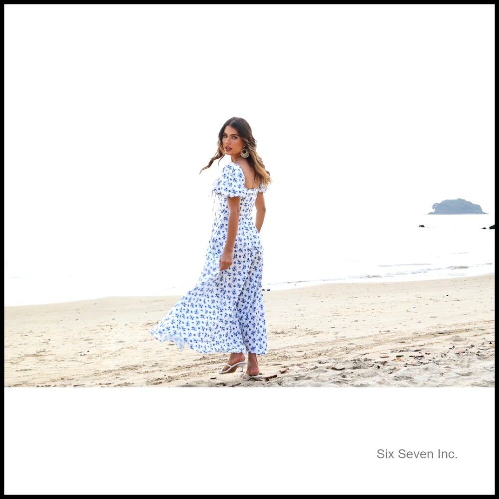 Micro-Stretch Polyester And Elastane Puff Sleeve … - image 6